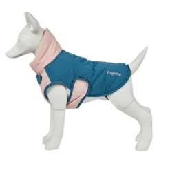 Abrigo Impermeable Urban Blizzard Azul-Rosa Perro Mediano
