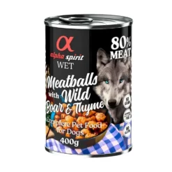 Alpha Spirit Albóndigas de Pollo, Cerdo, Jabalí y Tomillo para Perro 400g