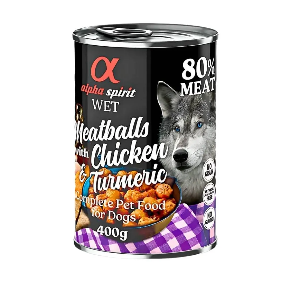 Alpha Spirit Albóndigas Pollo y Cúrcuma para Perro 400g