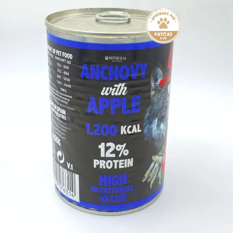 Alpha Spirit Lata Boquerón con Manzana Roja para Perro