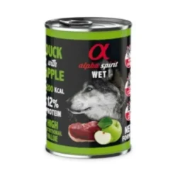 Alpha Spirit Lata Pato con Manzana Verde para Perro