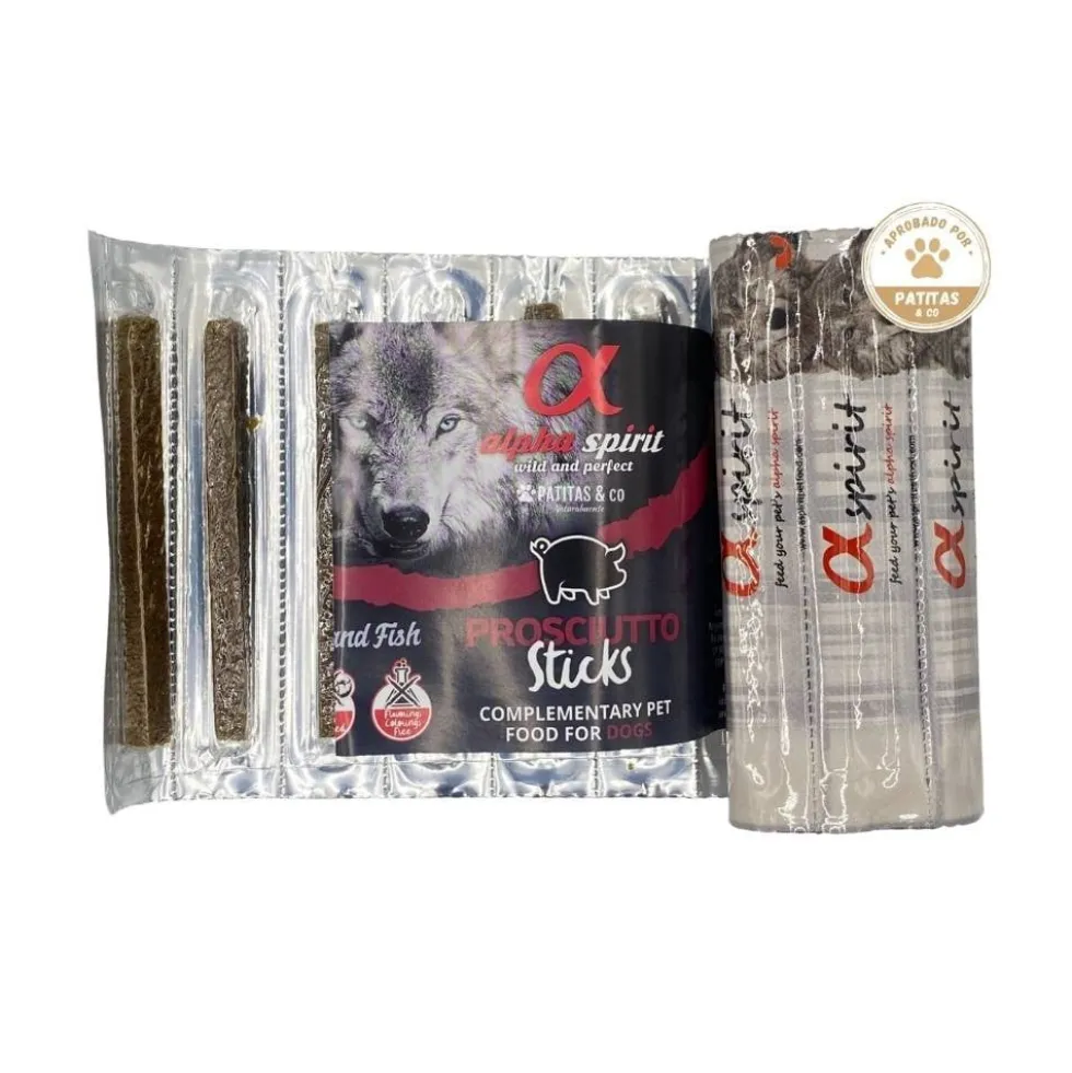 Alpha Spirit Snack Ristra de Jamón (16 barritas) para Perro