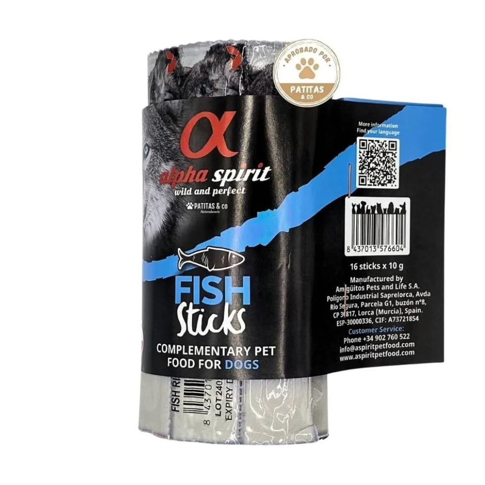 Alpha Spirit Snack Ristra de Pescado (16 barritas) para Perros