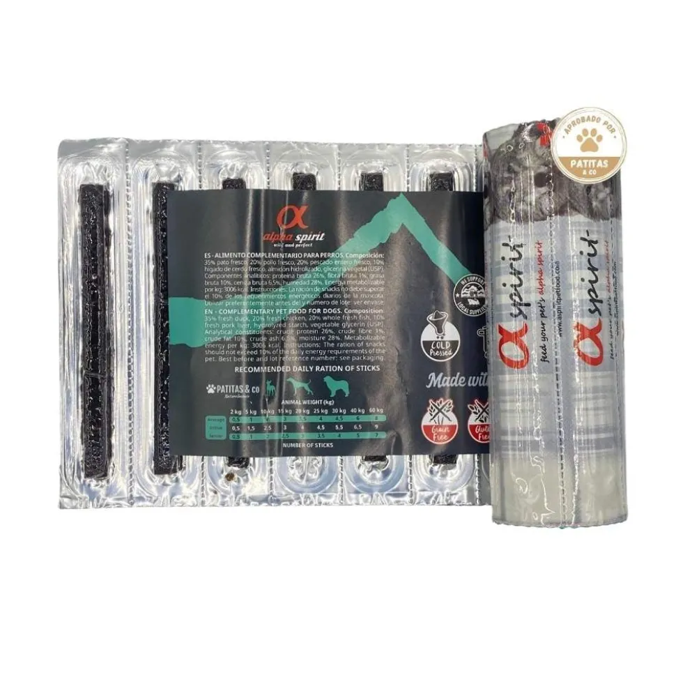 Alpha Spirit Snack Ristra de Pato (16 barritas) para Perros