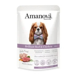 Amanova Alimento Húmedo Adult Brilliant Ternera y Pollo para Perro