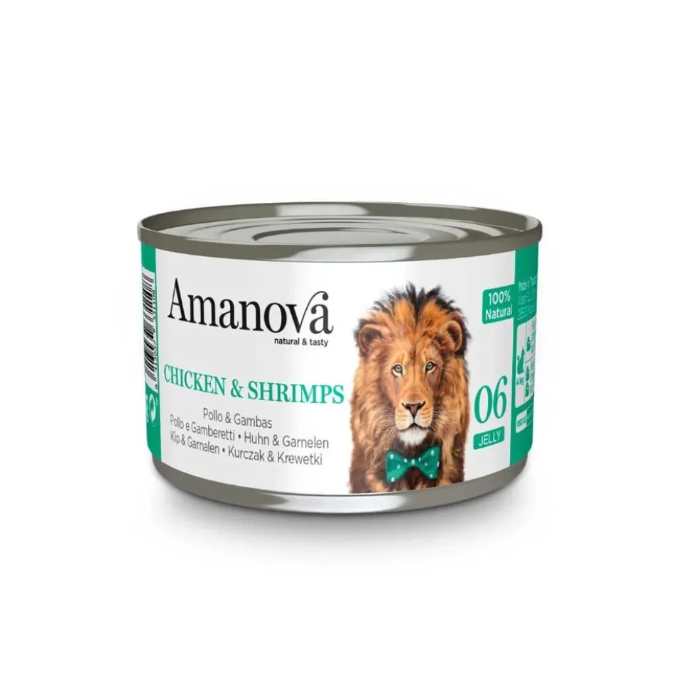 Amanova Latita en Gelatina con Pollo y Gambas para Gato