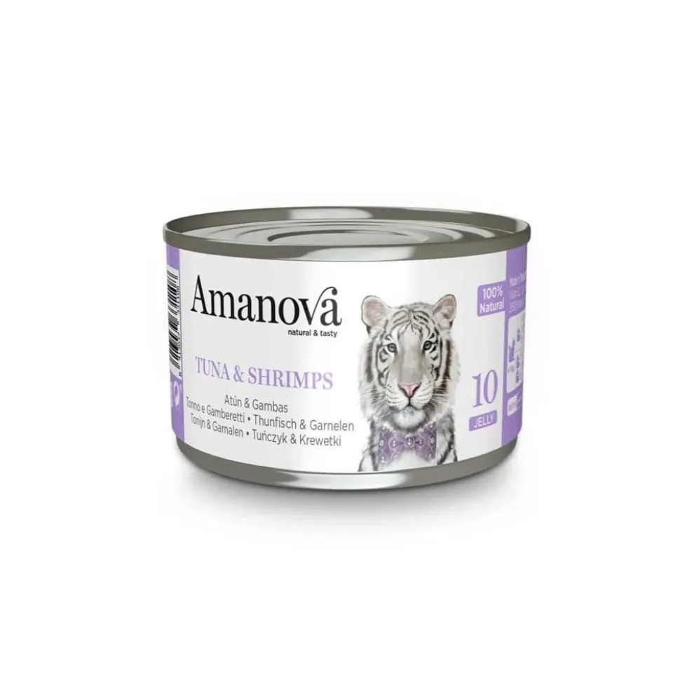 Amanova Latita en Gelatina con Atún y Gambas para Gato