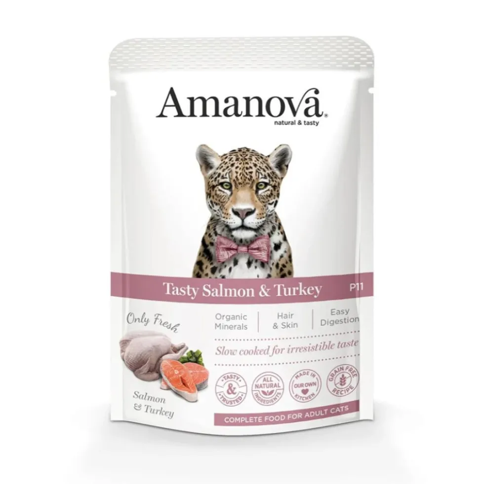 Amanova Sobre de Salmón y Pavo para Gato
