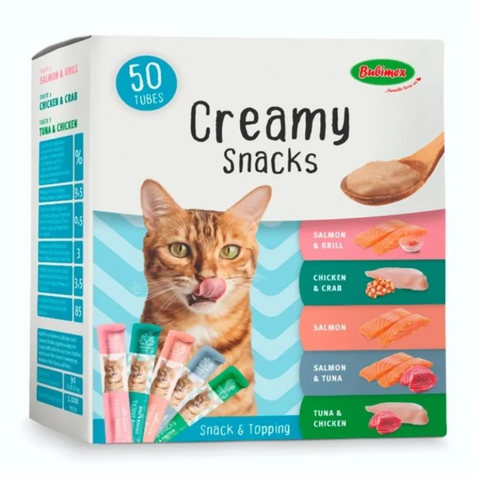 Bubimex Multipack Snacks Cremosos de (50 uds x 15g) para Gato