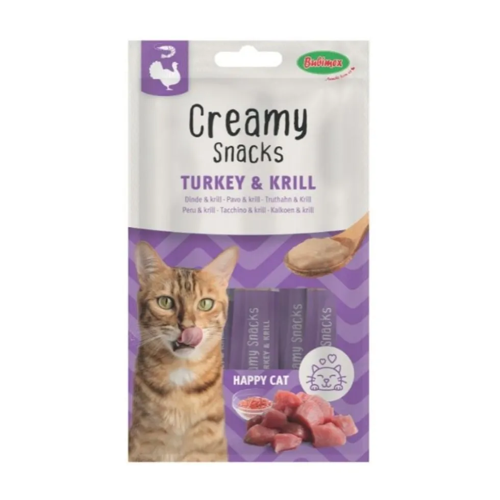 Bubimex Snack Cremoso de Pavo y Krill (4x15g) para Gato