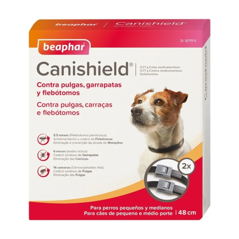 Canishield Collar Antiparasitario para Perros Pequeños y Medianos (2 uds)
