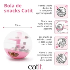 Catit Bola Dispensadora de Snacks Rosa para Gatos