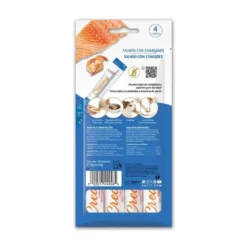 Catit Creamy Snacks Cremosos de Salmón y Gambas (4 uds x 10g) para Gatos