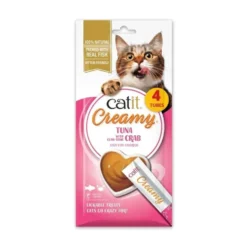 Catit Creamy Snacks Cremosos de Atún y Cangrejo (4 uds x 10g) para Gatos