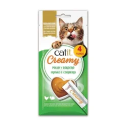 Catit Creamy Snacks Cremosos de Pollo y Cordero (4 uds x 10g) para Gatos