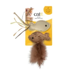 Catit Juguete Dos Peces de Rafia con Cola de Plumas para Gato