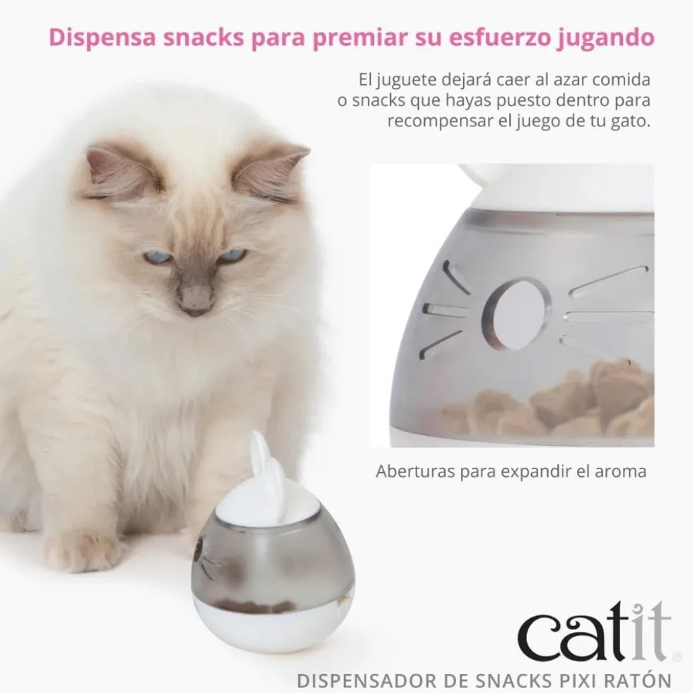 Catit PIXI Dispensador de Snacks con Forma de Ratón para Gato