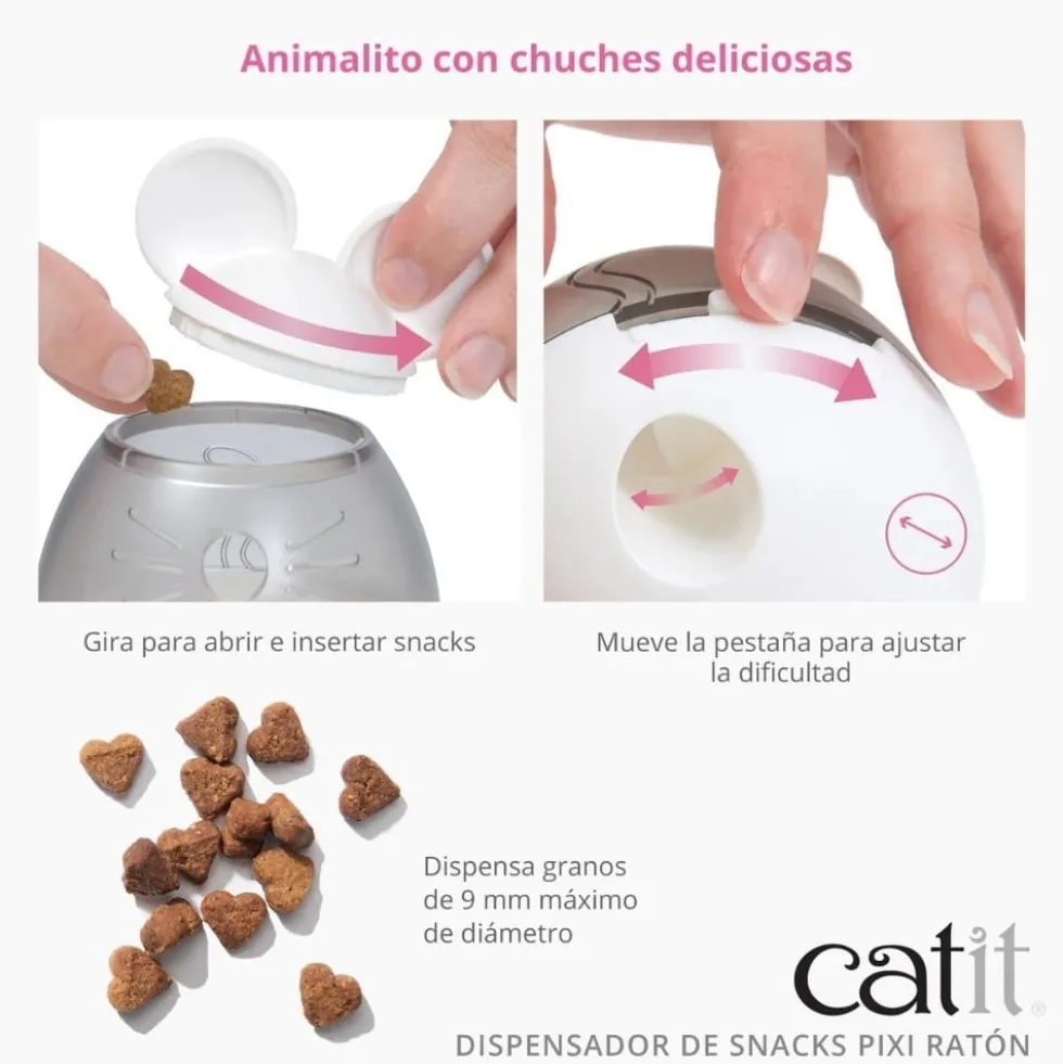 Catit PIXI Dispensador de Snacks con Forma de Ratón para Gato