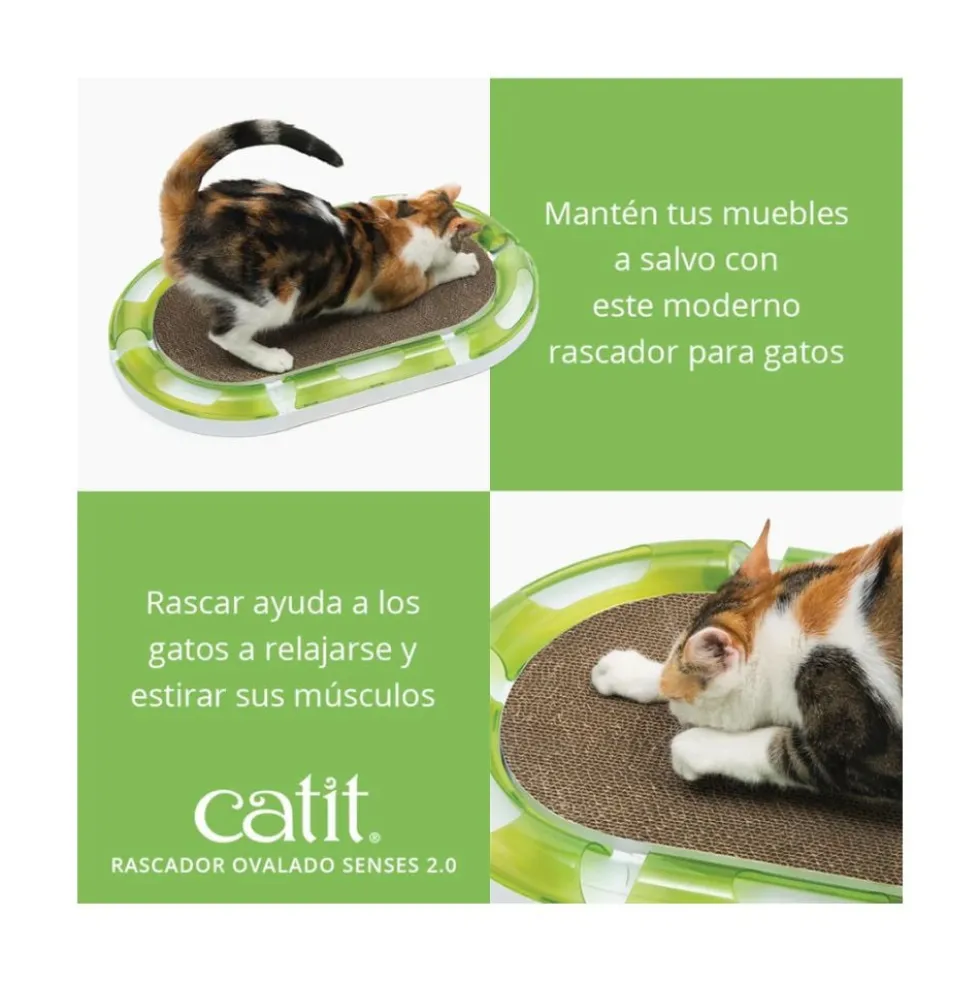 Catit Senses Rascador de Cartón Ovalado para Gatos