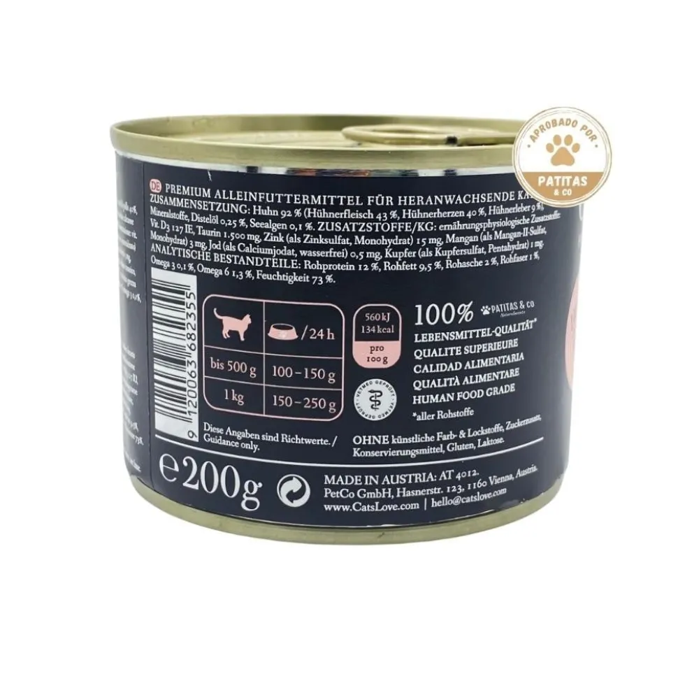Cats Love Lata Junior de Pollo para Gato