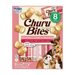 Churu Bites Snack de Pollo con Salmón (8x12g) para Perros