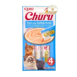 Churu Snack Natural de Atún con Vieiras (4x14g) para Gatos