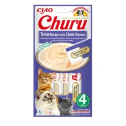 Churu Snack Natural de Atún con Almejas (4x14g) para Gatos