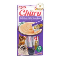 Churu Snack Natural de Pollo con Gambas (4x14g) para Gatos