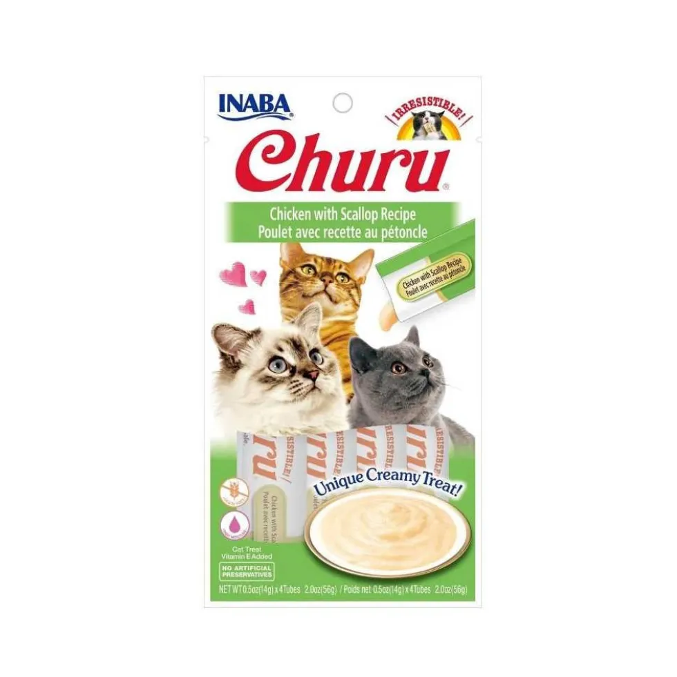 Churu Snack Natural de Pollo con Vieras (4x14g) para Gatos