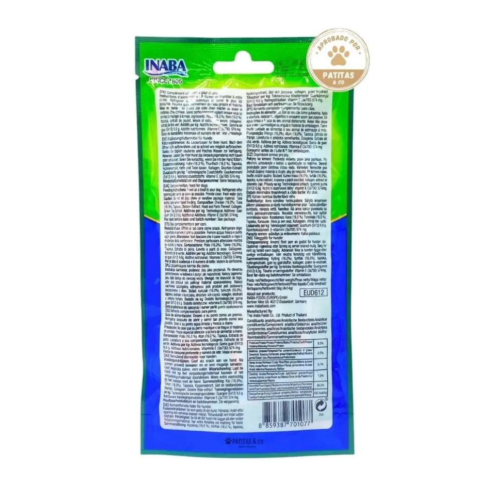 Churu Snack Natural de Pollo con Atún (4x14g) para Perros