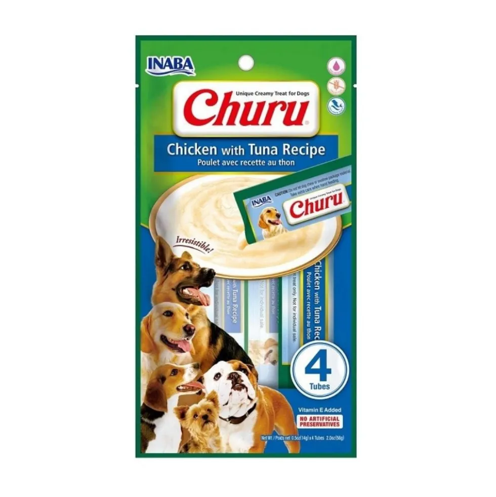 Churu Snack Natural de Pollo con Atún (4x14g) para Perros