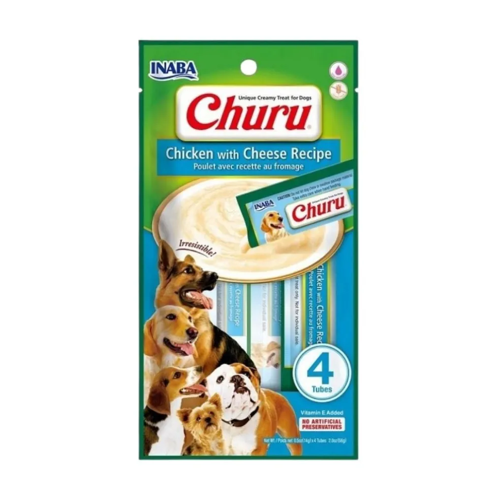 Churu Snack Natural de Pollo con Queso (4x14g) para Perros