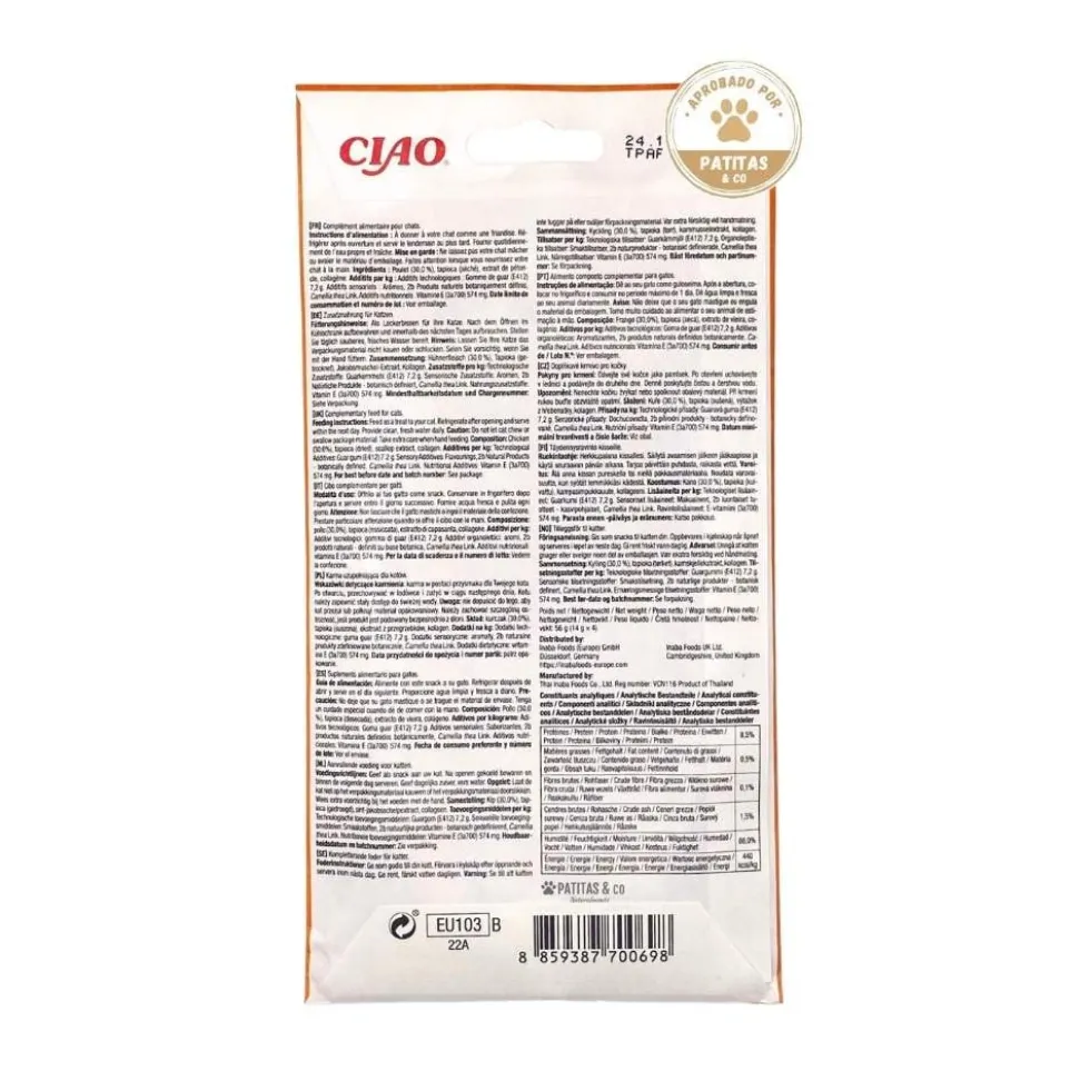 Churu Snack Natural de Pollo (4x14g) para Gatos