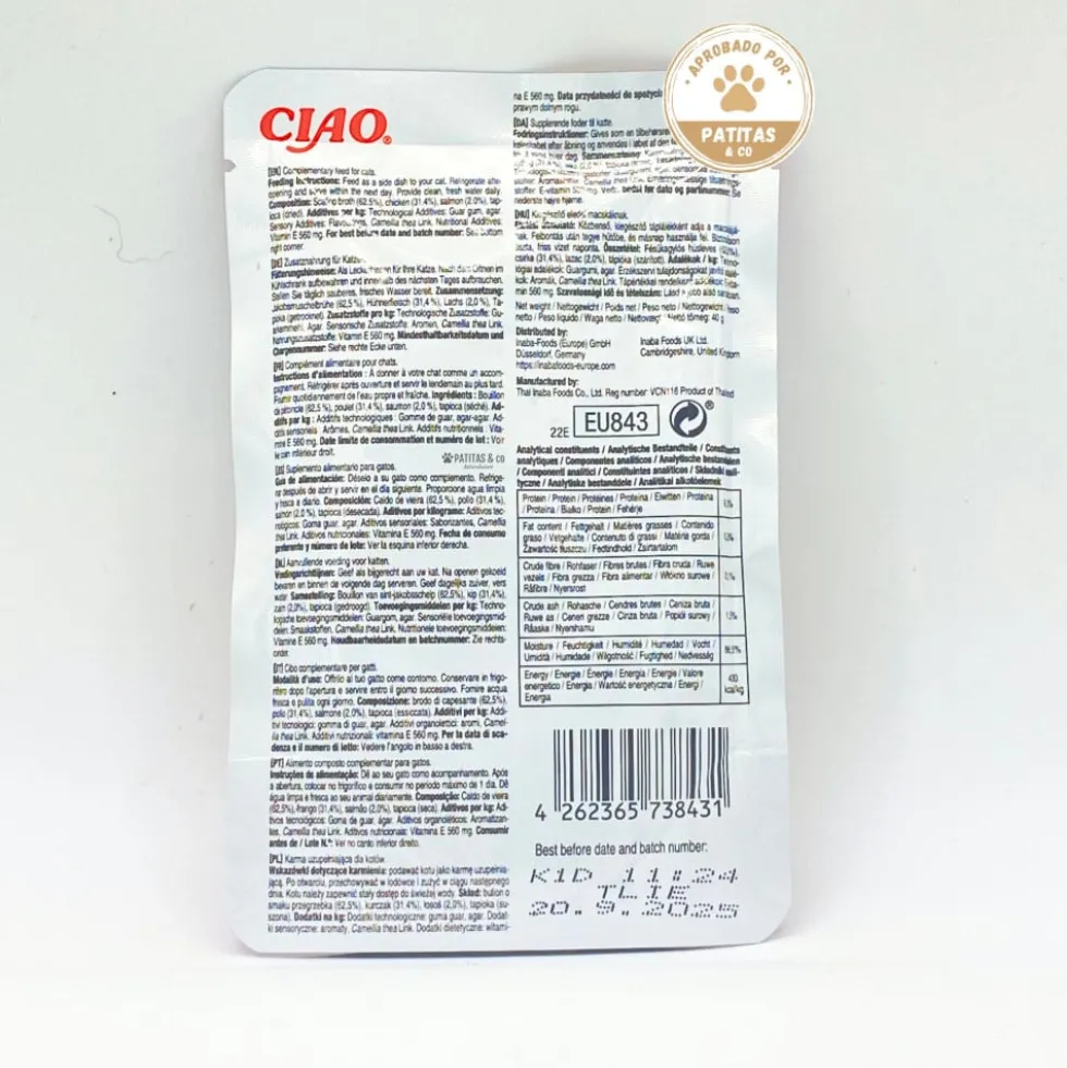 Ciao Stew Guiso de Pollo con Salmón para Gatos
