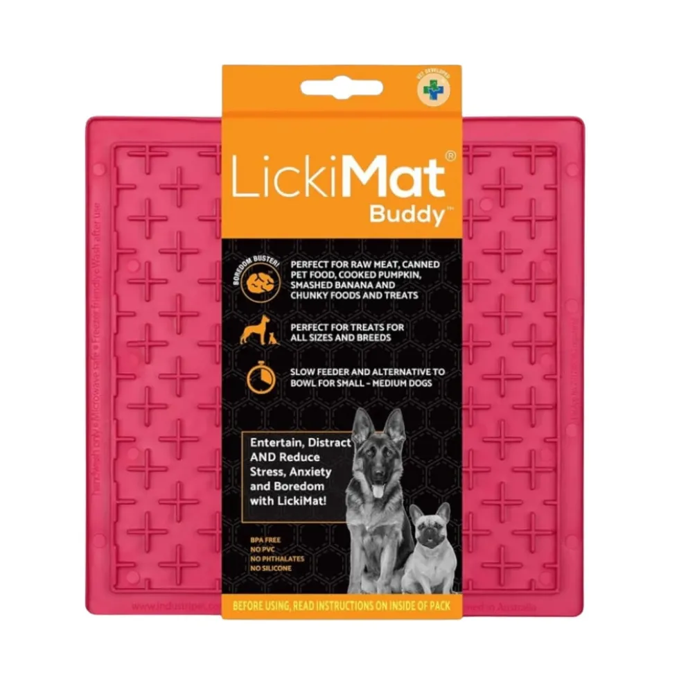 Comedero Antivoracidad LickiMat Classic Buddy Rosa