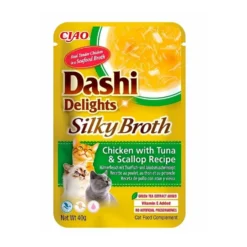 Dashi Silky Broth Caldo de Pollo, Atún y Vieira para Gato