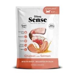 Dibaq Sense Bocaditos en Salsa de Pollo y Salmón para Gatos