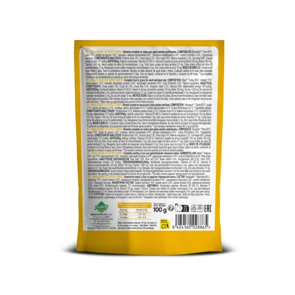 Dibaq Sense Bocaditos en Salsa de Pavo para Gato