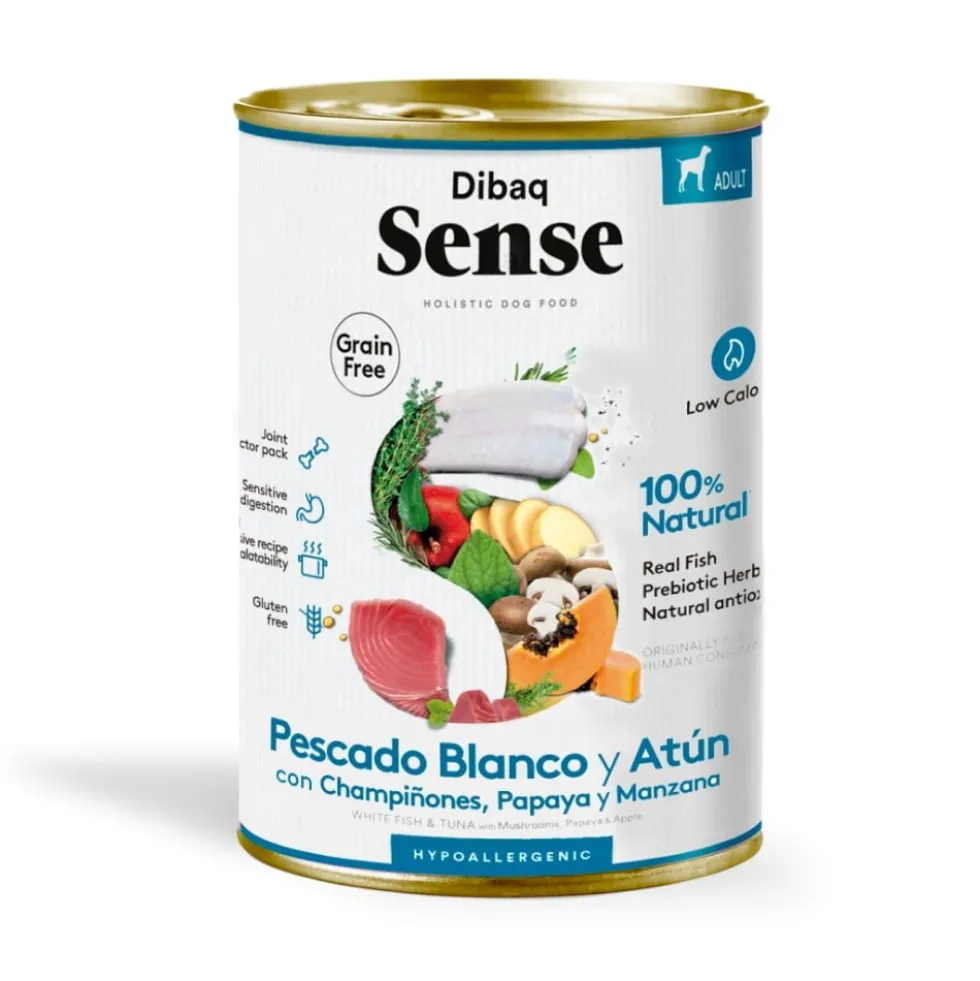 Dibaq Sense Lata Pescado Blanco y Atún para Perro