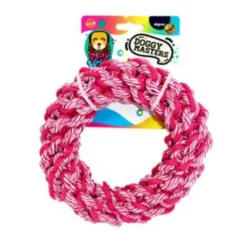 Doggy Masters Aro Trenzado Rosa y Blanco