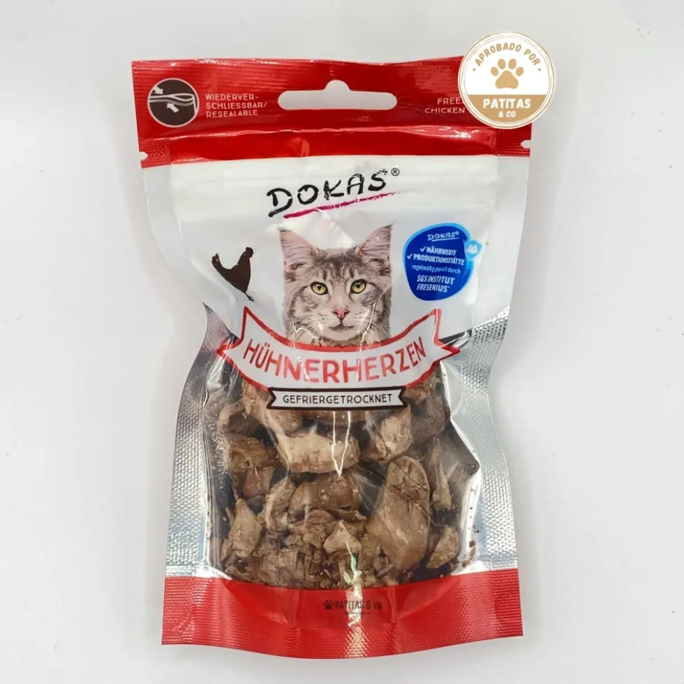 Dokas Snack de Corazones de Pollo Liofilizados para Gatos