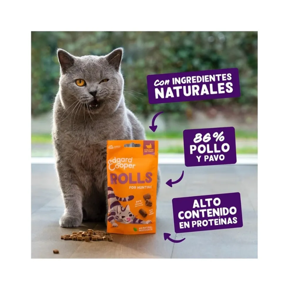 Edgard and Cooper Chuches de Rollitos de Pollo y Pavo para Gatos