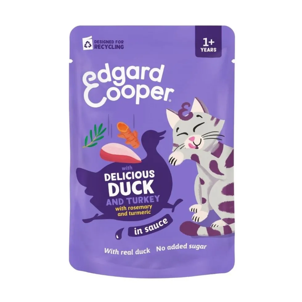 Edgard and Cooper Sobre de Pato con Pavo en Salsa para Gato