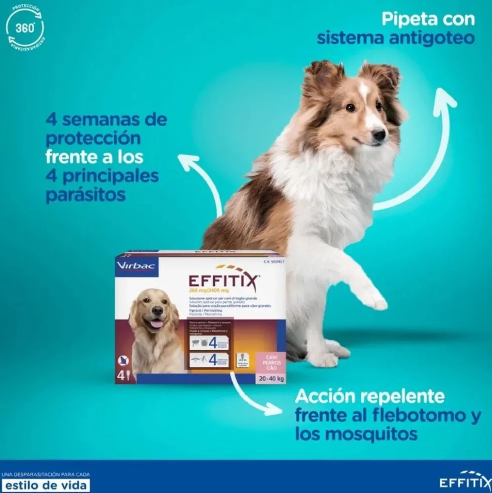 Effitix 4 Pipetas Antiparasitos para Perros (1,5 – 4 kg)
