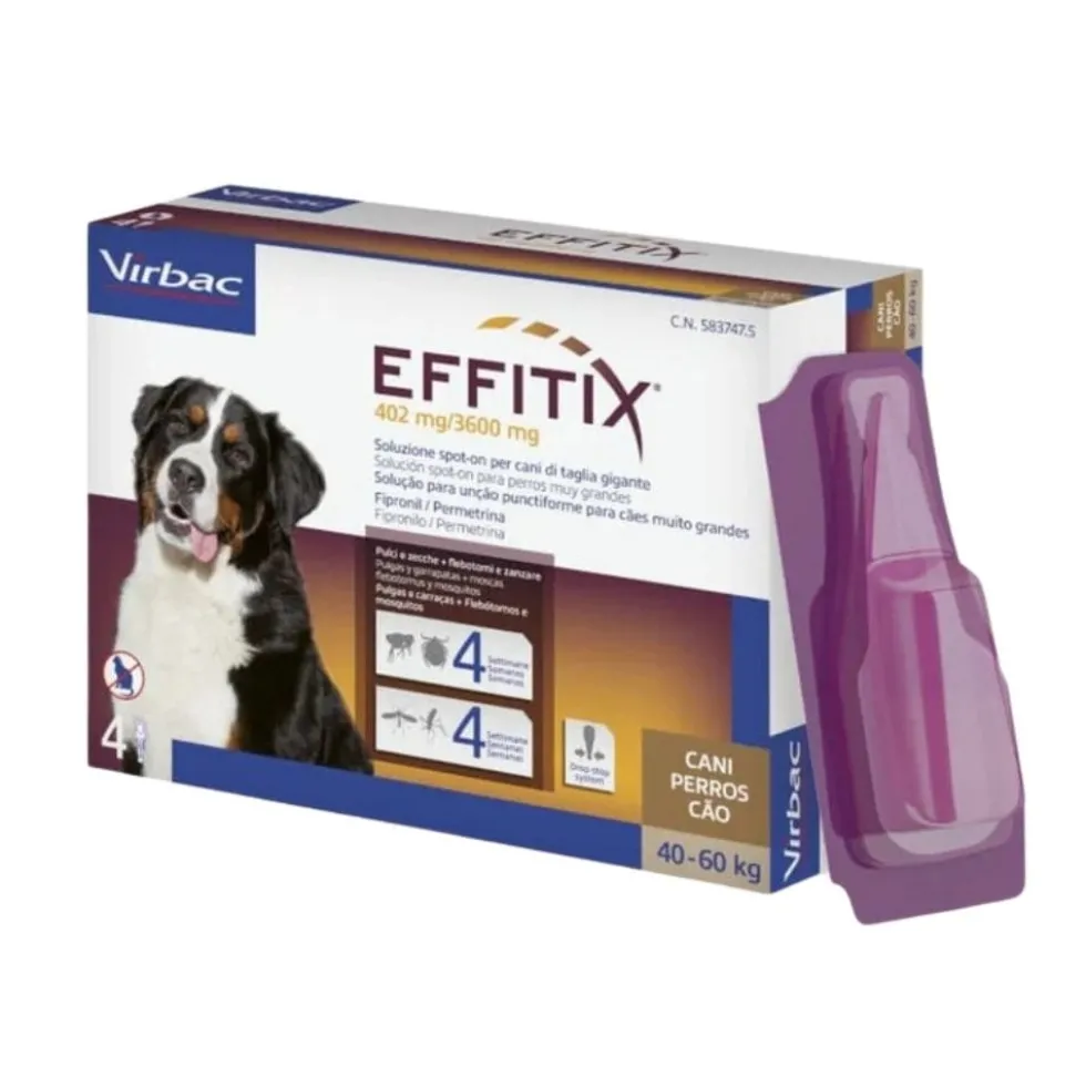 Effitix 4 Pipetas Antiparásitos para Perros (40 – 60 kg)