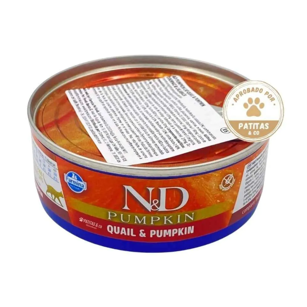 Farmina ND Adult Lata Codorniz Pollo y Calabaza para Gato