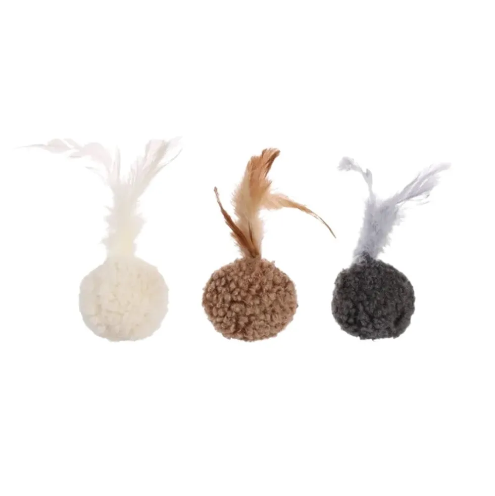 Flamingo Pelota de Peluche con Pluma para Gato (ud)