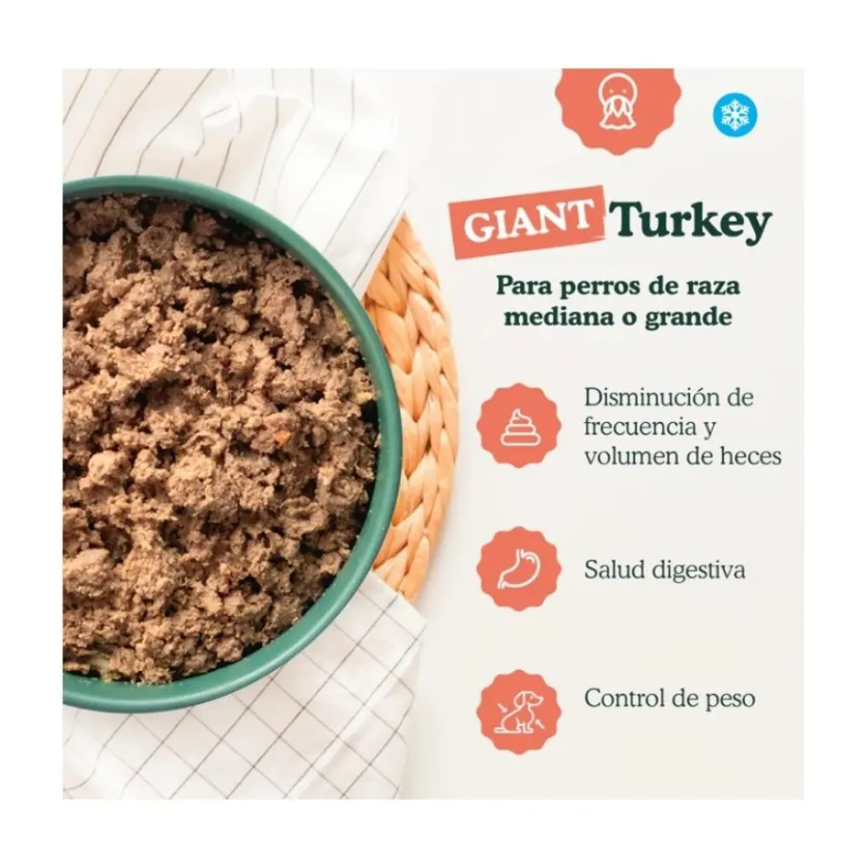 Food for Joe Comida Cocinada Giant Pavo para Perro