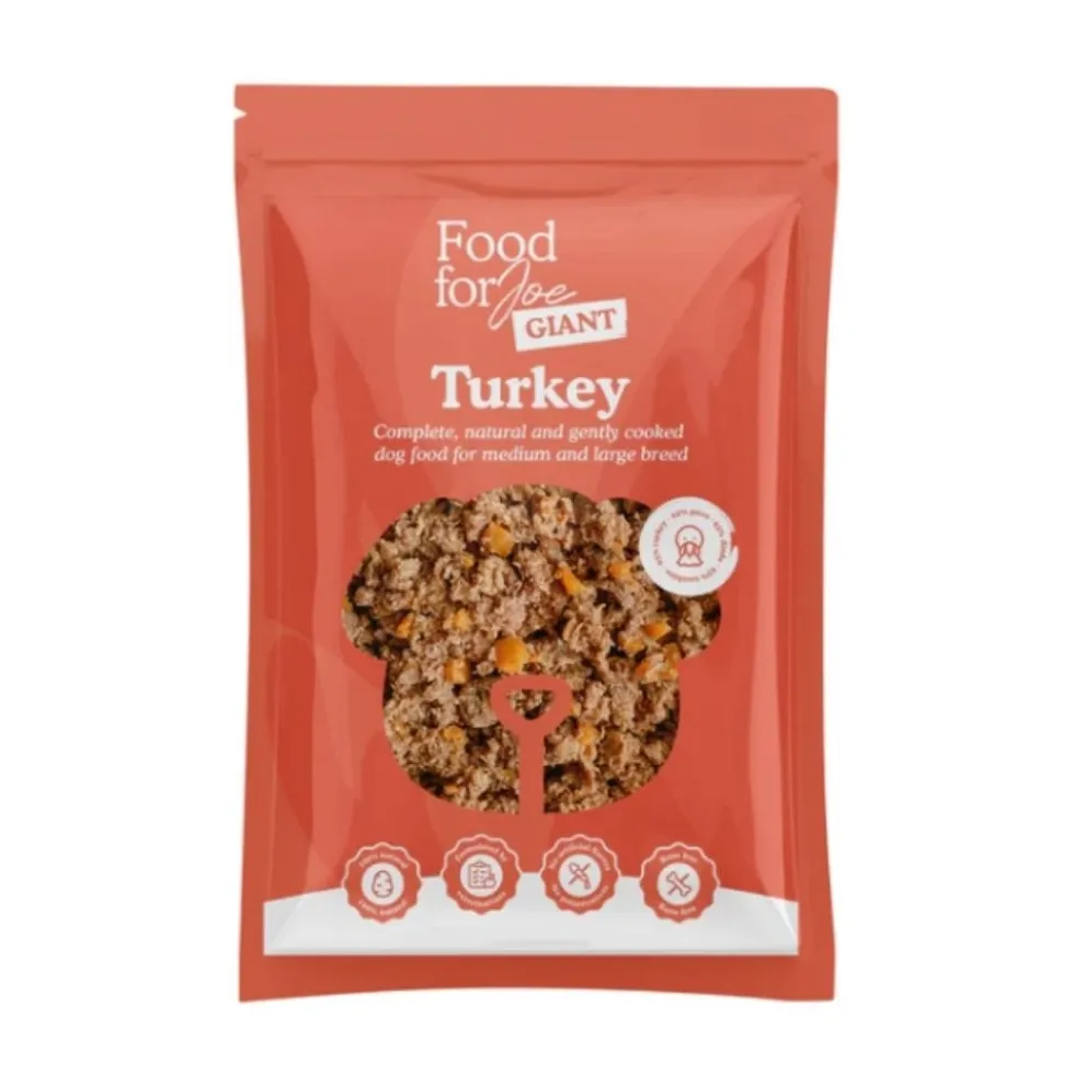 Food for Joe Comida Cocinada Giant Pavo para Perro