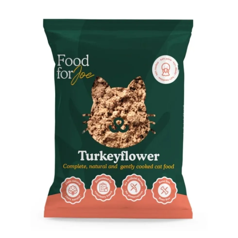 Food for Joe Comida Cocinada Turkeyflower para Gato